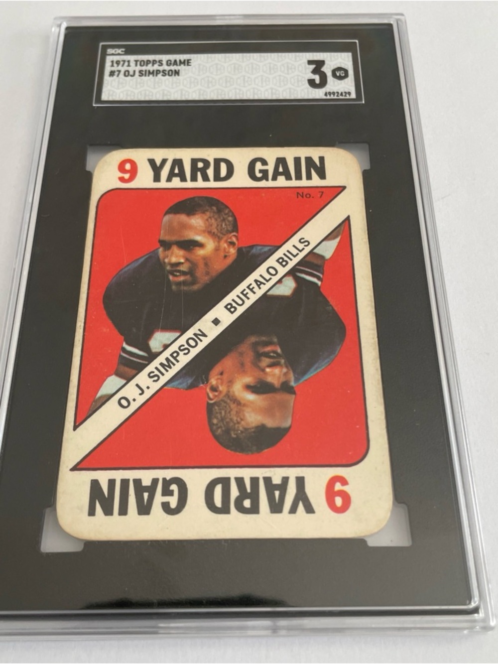 1971 Topps Game Cards OJ Simpson #7 SGC #3 Vintage Football Card